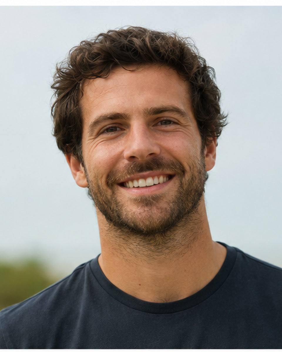 Illustrative casual sporty profile portrait example