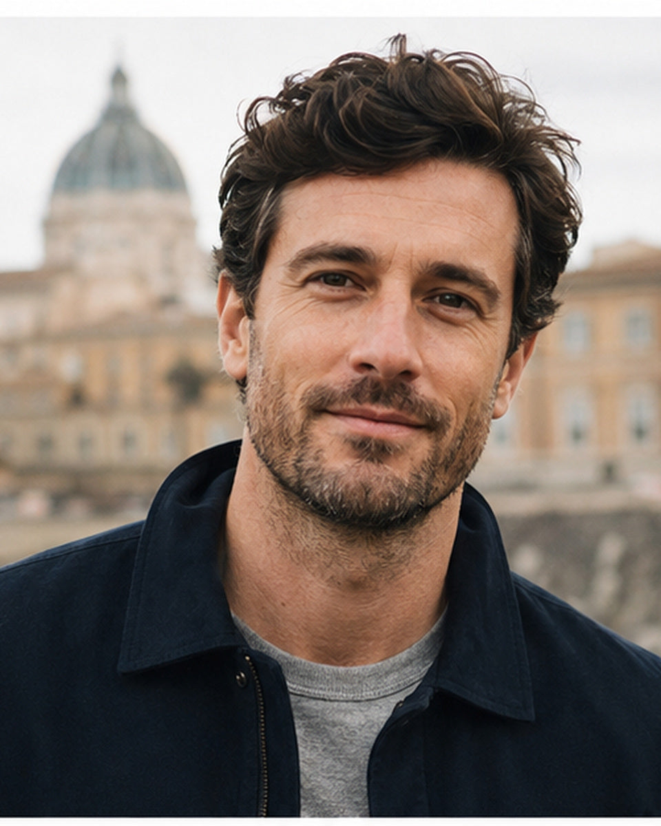Illustrative career and travel profile portrait example